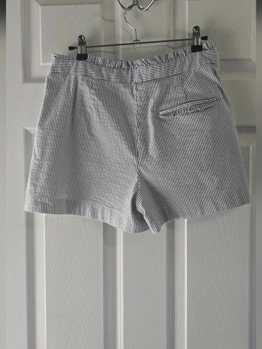 J. Crew Light Blue Seersucker High-Waist Women’s Shorts